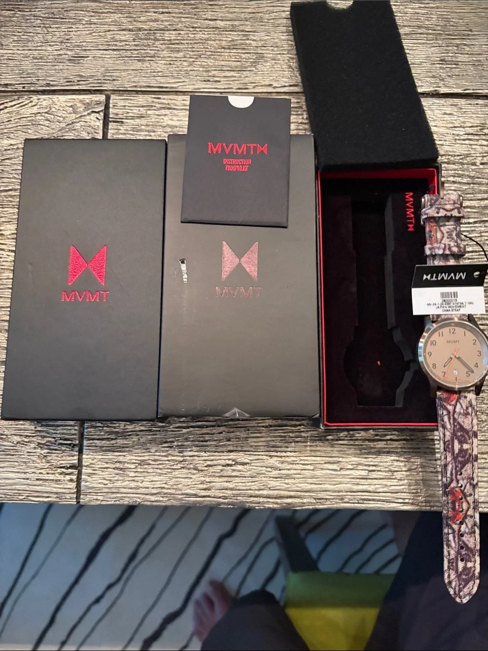 MVMT Men's Beige Dial Watch with CAMO Fabric Strap NWT